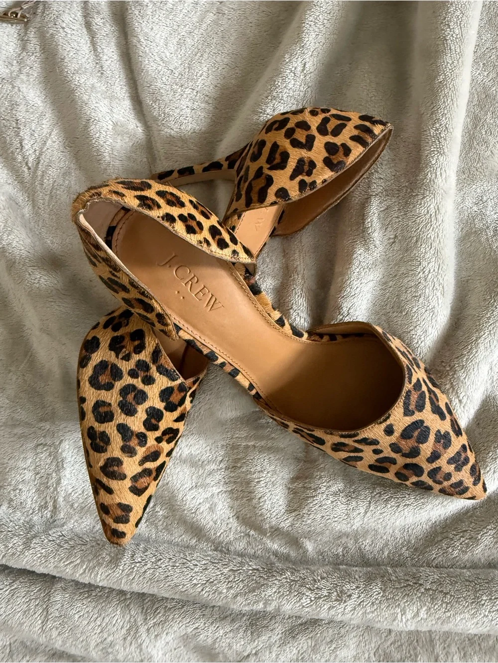 J. Crew Leopard Print Pointed D'Orsay Heels - Tan/Black size 9